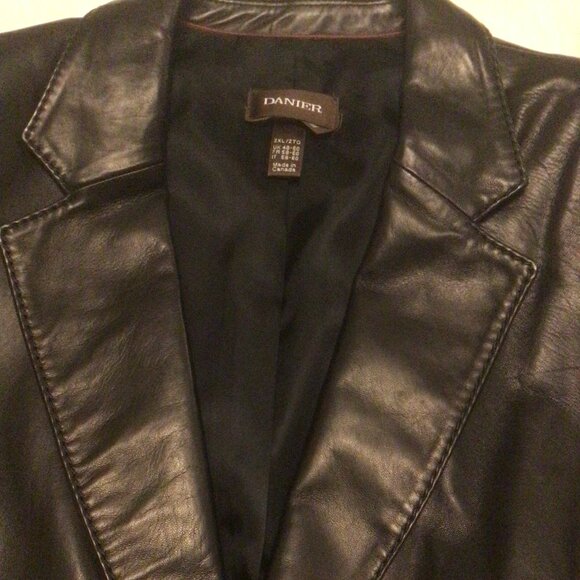 Men's Genuine Leather Sport's Jacket Black Lambskin Made in Canada XXL - Picture 4 of 12